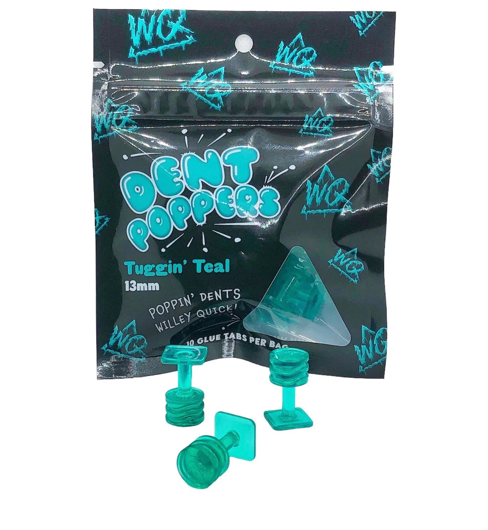 Willey Quick Tuggin’ teal 13mm Dent Poppers glue tab image 0